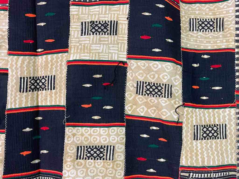 XL Fulani Peulh African Colorful Mudcloth Textile | 90 x 43"Heart