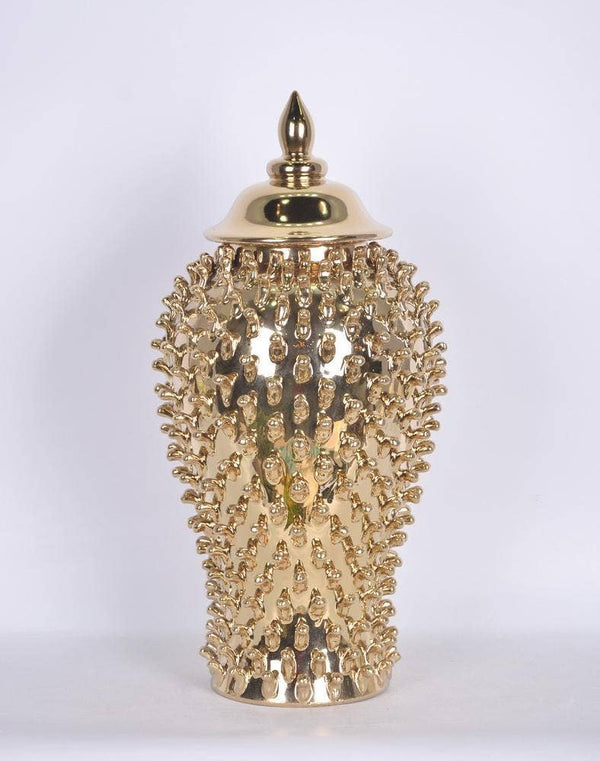 Gold Studded Ginger Jar 18"Heart