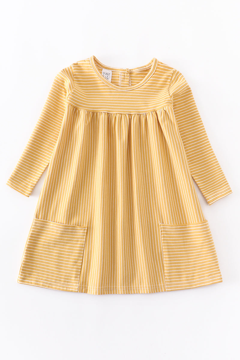 Mustard stripe pocket dress