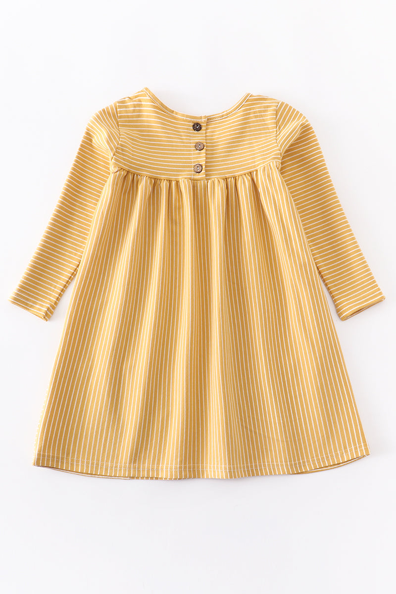 Mustard stripe pocket dress