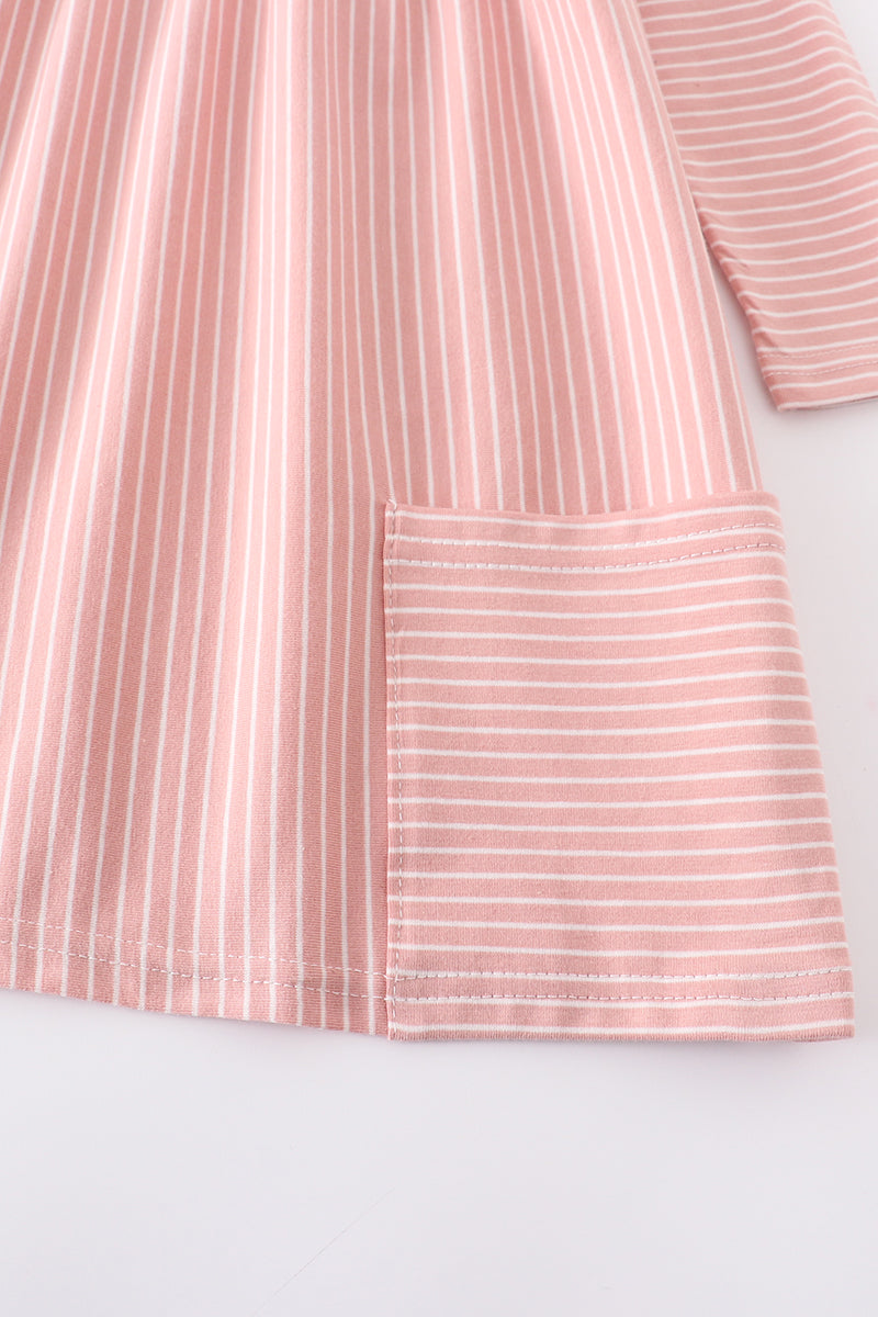 Pink stripe pocket dress