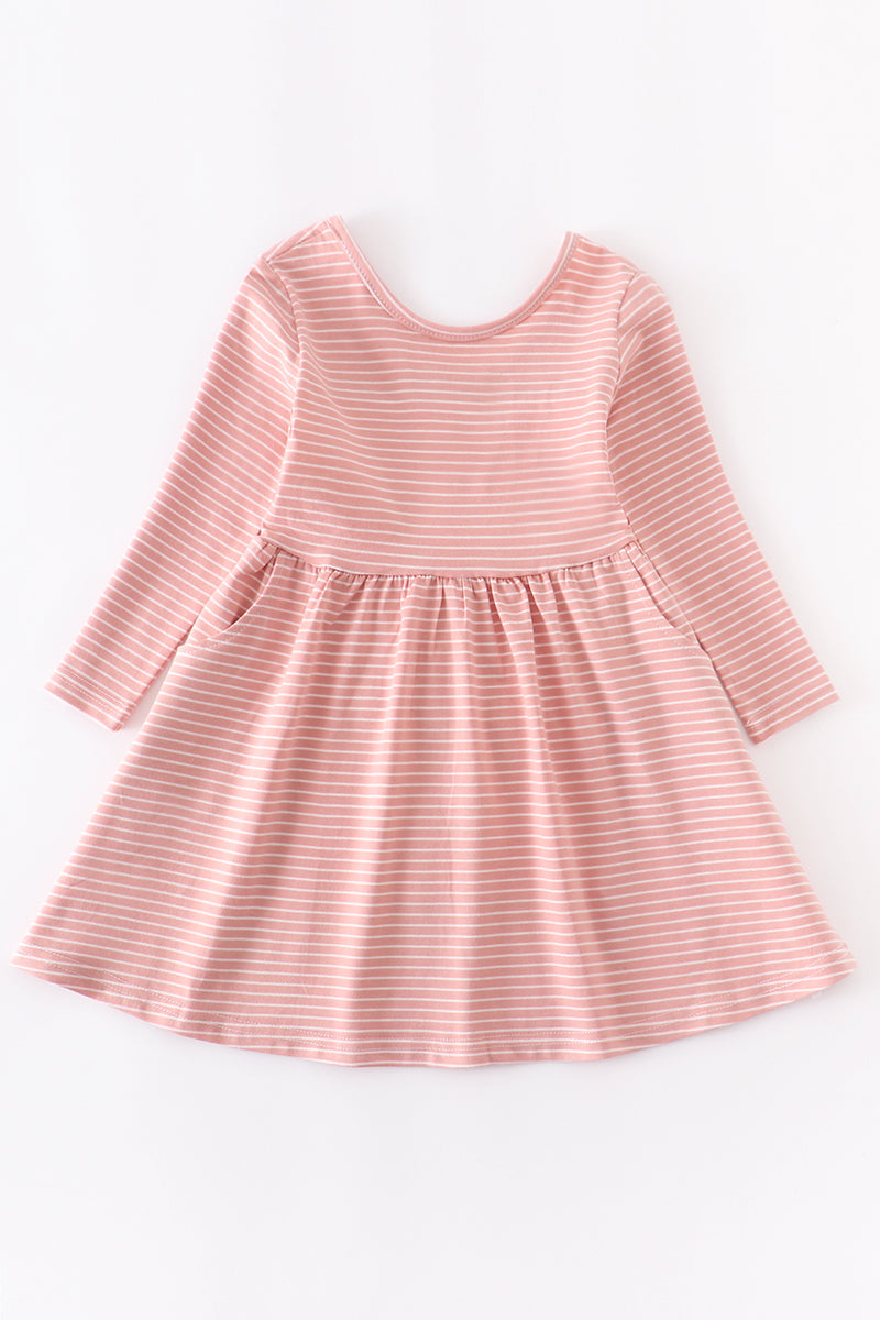 Pink stripe twirl dresss