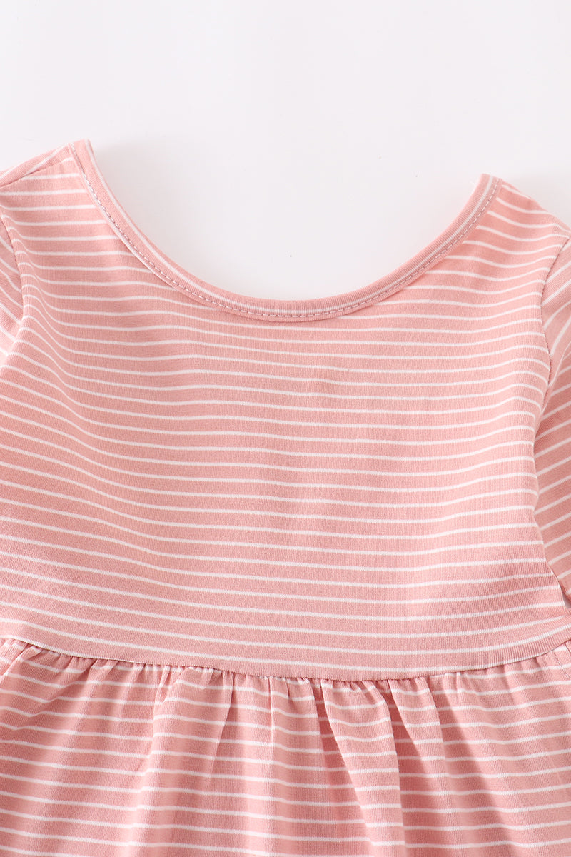 Pink stripe twirl dresss