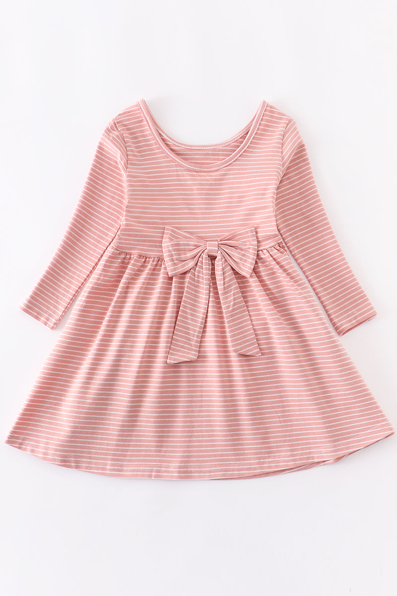 Pink stripe twirl dresss