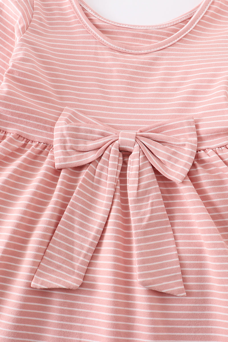 Pink stripe twirl dresss