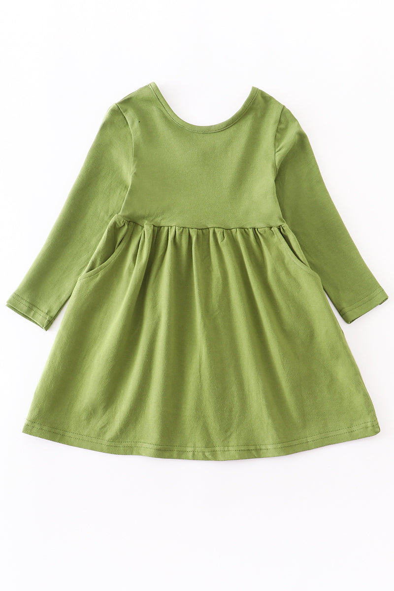 Green twirl dress