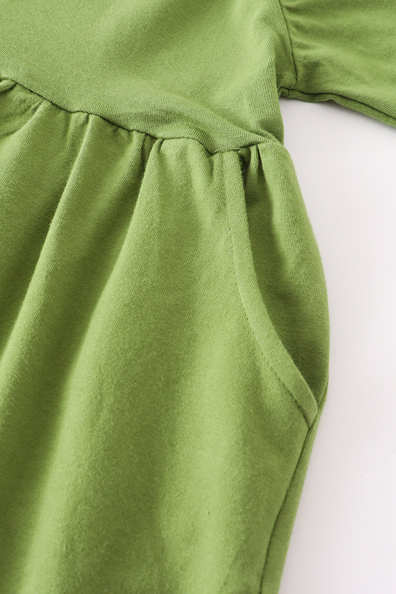 Green twirl dress