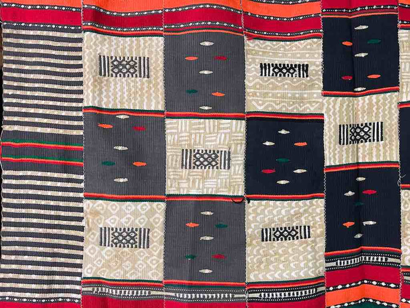 XL Fulani Peulh African Colorful Mudcloth Textile | 90 x 43"Heart