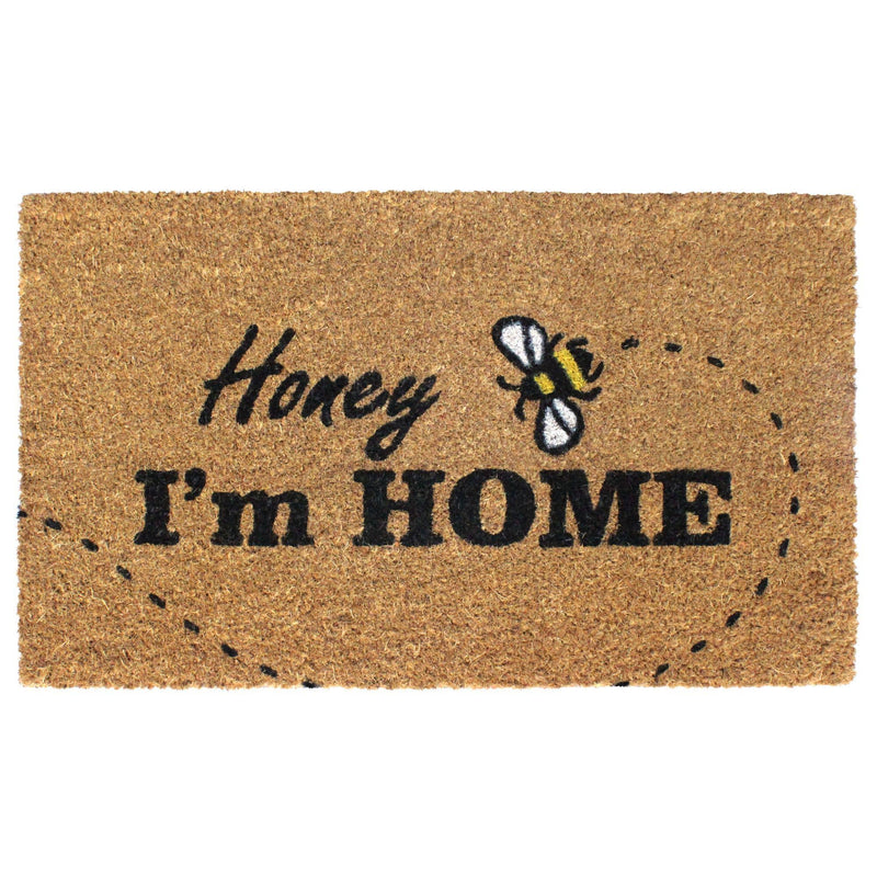 RugSmith Black Honey, I am home Doormat, 18" x 30"Heart