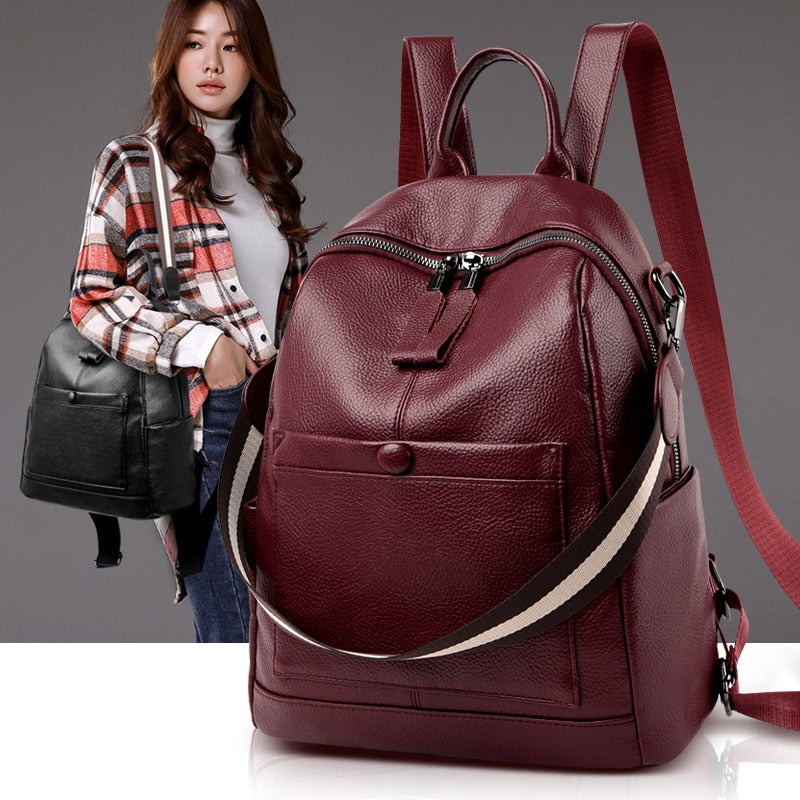 Women PU Leather Backpacks