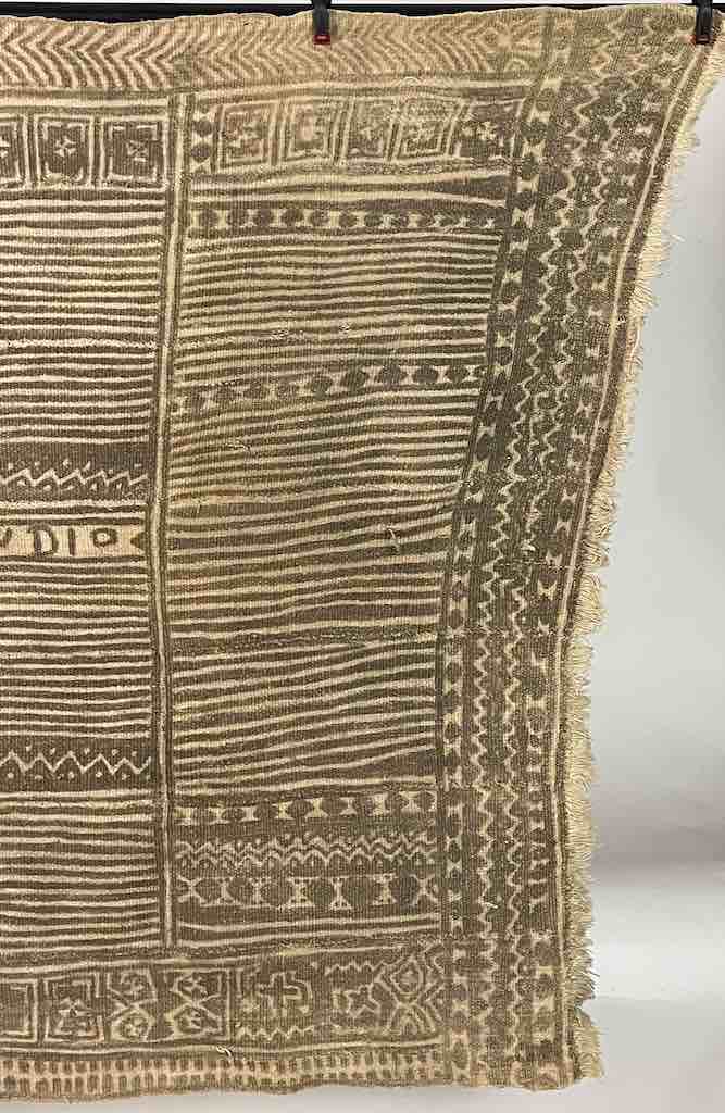 Vintage Traditional Bogolan Mudcloth Mali African Textile | 51 x 37"Heart