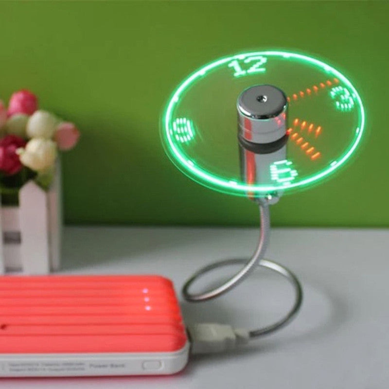 LED USB CLOCK FAN