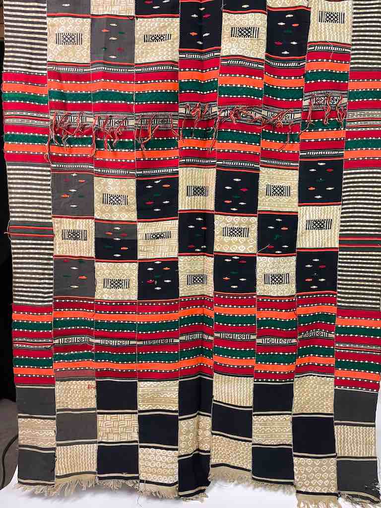 XL Fulani Peulh African Colorful Mudcloth Textile | 90 x 43"Heart