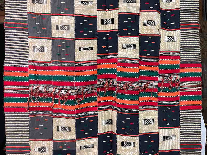 XL Fulani Peulh African Colorful Mudcloth Textile | 90 x 43"Heart