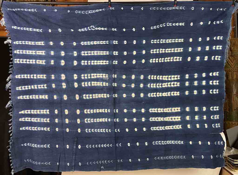 Vintage Mossi Indigo Textile "Wrapper" | 58 x 46"Heart