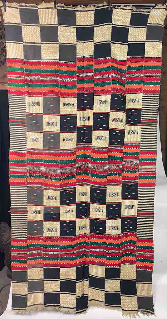 XL Fulani Peulh African Colorful Mudcloth Textile | 90 x 43"Heart