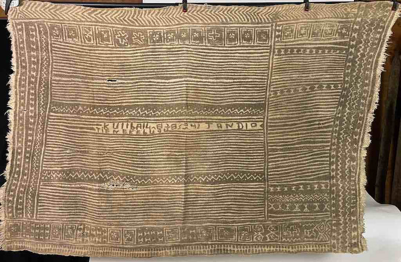 Vintage Traditional Bogolan Mudcloth Mali African Textile | 51 x 37"Heart