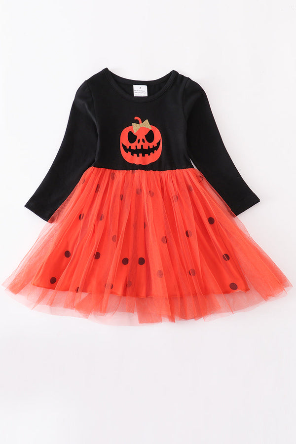 Halloween Pumpkin Orange dot dress