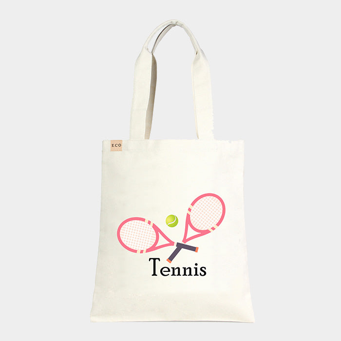 'tennis' Cotton Canvas Eco Tote Bag