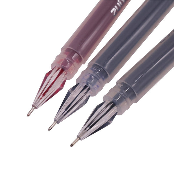 1-6 Pcs 0.38mm Large-capacity Ink Diamond Tip Red Blue Black Refill Gel Pen Student Stationery Writing Pen Office Shop