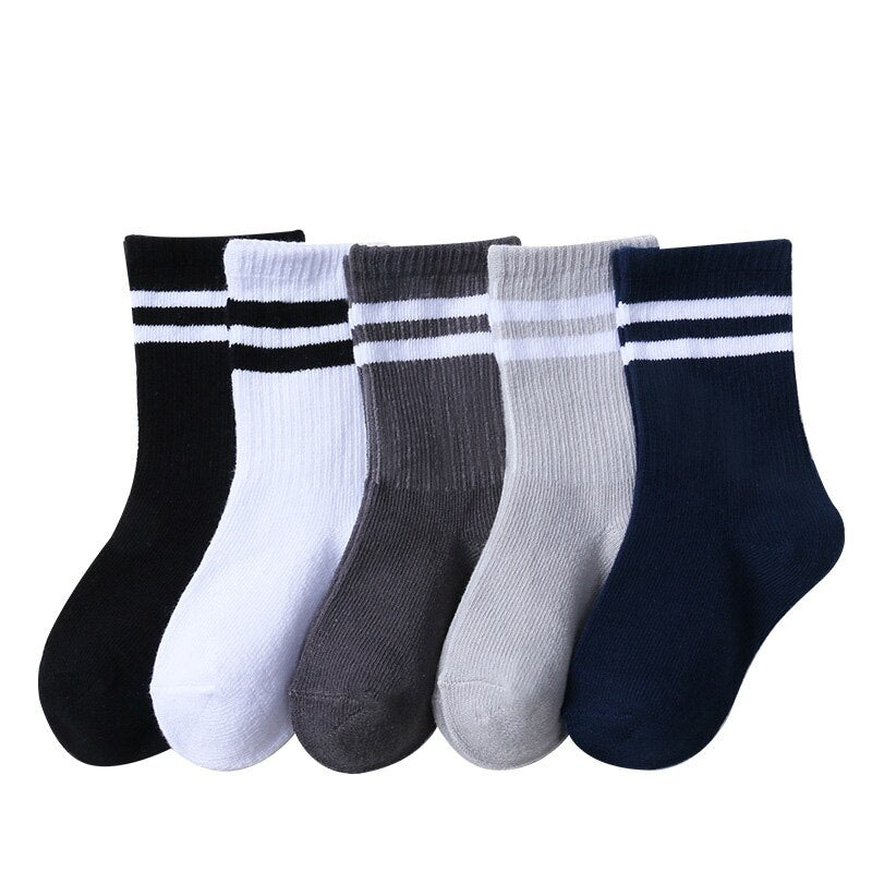 5 Pairs/Lot Cotton Children Socks Warm Winter Boys Girls Whtie Striped Socks Cute Cartoon Newborn Infant Baby Socks 1-12 Years