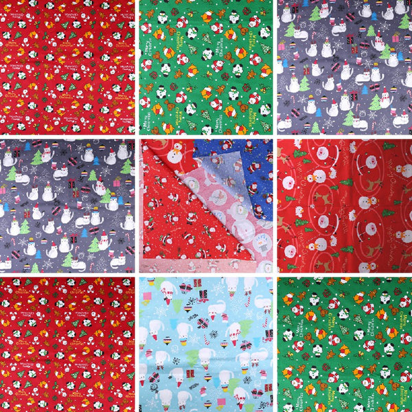 10 pcs Polycotton Fabric Sqauare Bundles Fat Quarters Crafts Christmas Fabric - 50 x 50cm