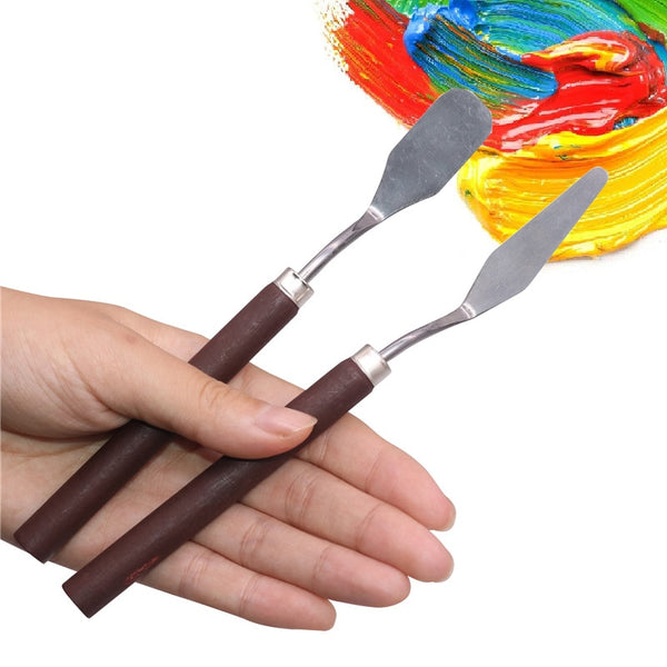 1 Pcs Stainless Steel Spatula Palette Knife Oil Painting Scraper Artist For Color Mixing Painting Tools Art Supplies