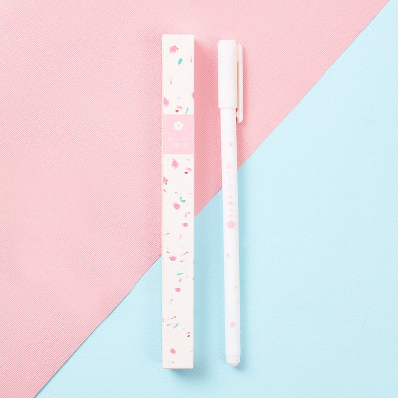 0.38mm Sweet Kawaii Cherry Blossom Gel Ink Pens Cute Sakura Pen Business Signature Pen School Office Writing Supplies Stationery