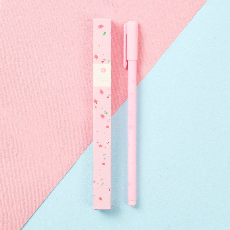 0.38mm Sweet Kawaii Cherry Blossom Gel Ink Pens Cute Sakura Pen Business Signature Pen School Office Writing Supplies Stationery