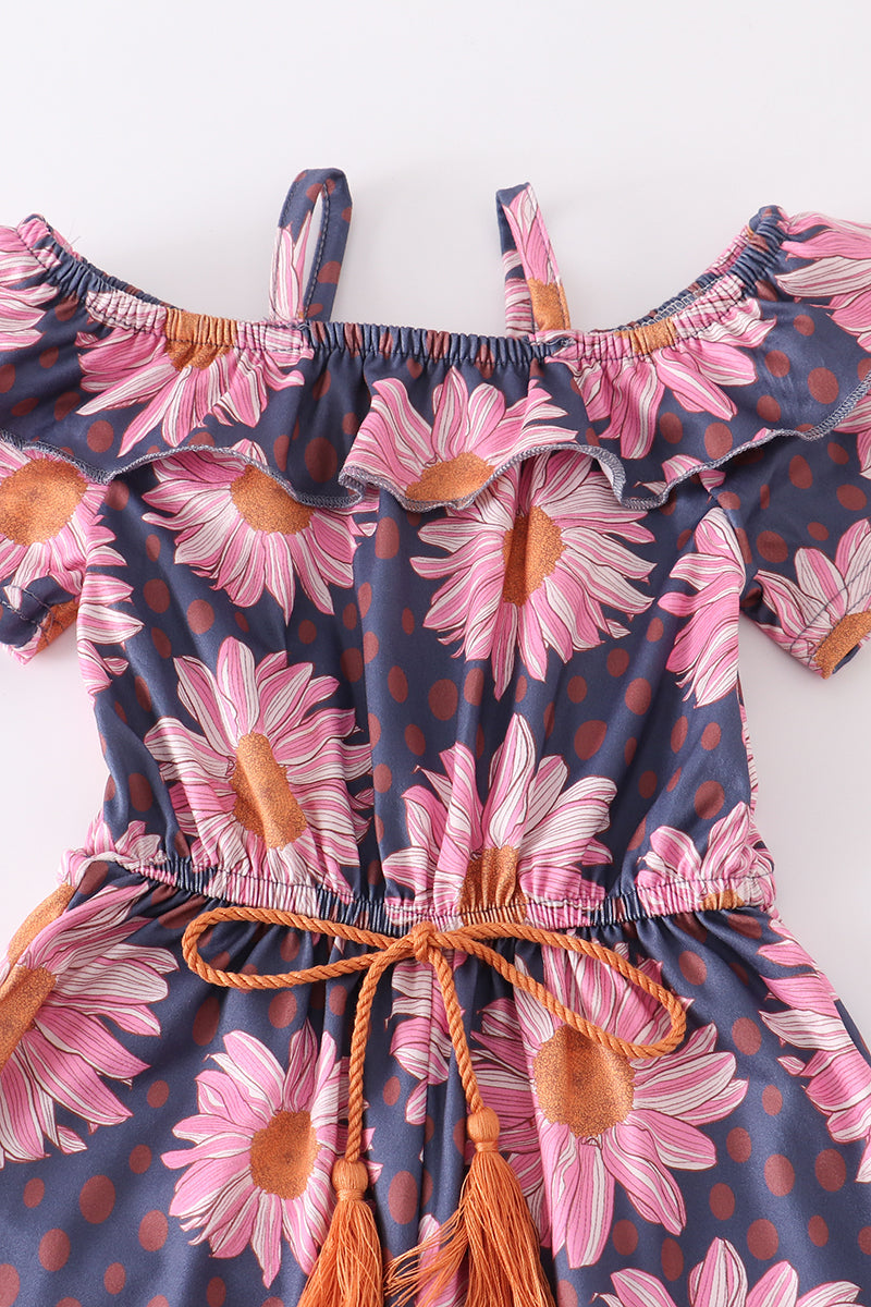 Floral ruffle jumpsuits