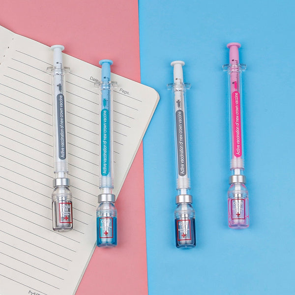 1/3Pcs Creative Syringe Modelling Neutral Pen Gel Signature Pens Students Nurse Gift Black Water Kawaii Stationery