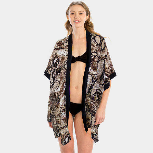 Snake Print Beach Cover Up Poncho