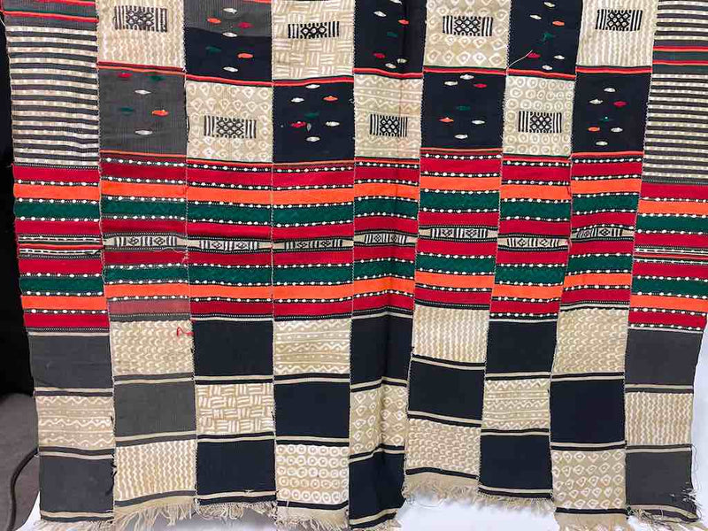 XL Fulani Peulh African Colorful Mudcloth Textile | 90 x 43"Heart