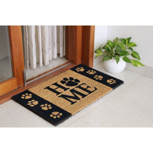 RugSmith Black Tufted Home Paws Border Doormat, 18" x 30"Heart