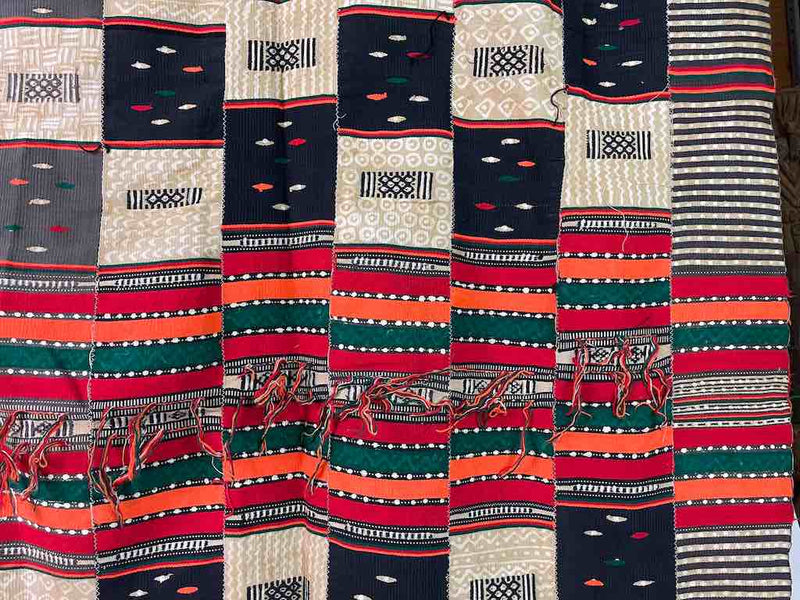 XL Fulani Peulh African Colorful Mudcloth Textile | 90 x 43"Heart