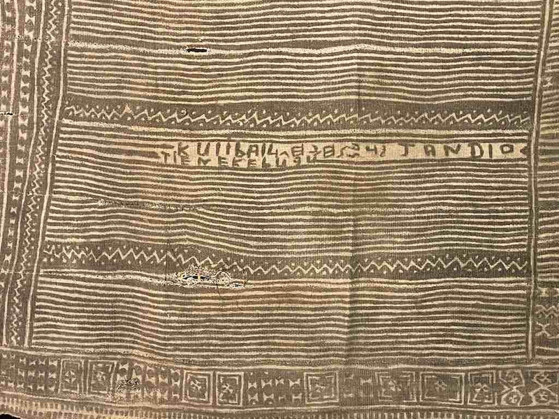 Vintage Traditional Bogolan Mudcloth Mali African Textile | 51 x 37"Heart