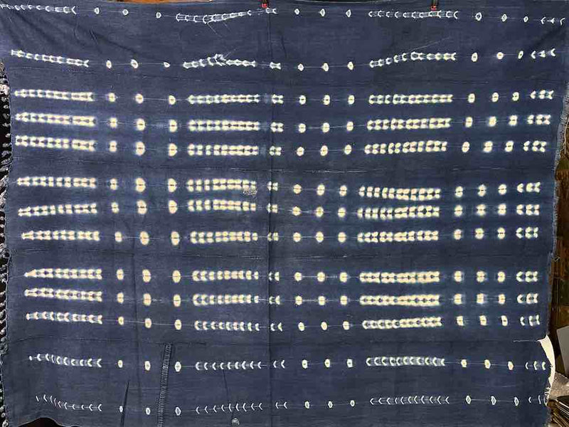 Vintage Mossi Indigo Textile "Wrapper" | 58 x 46"Heart