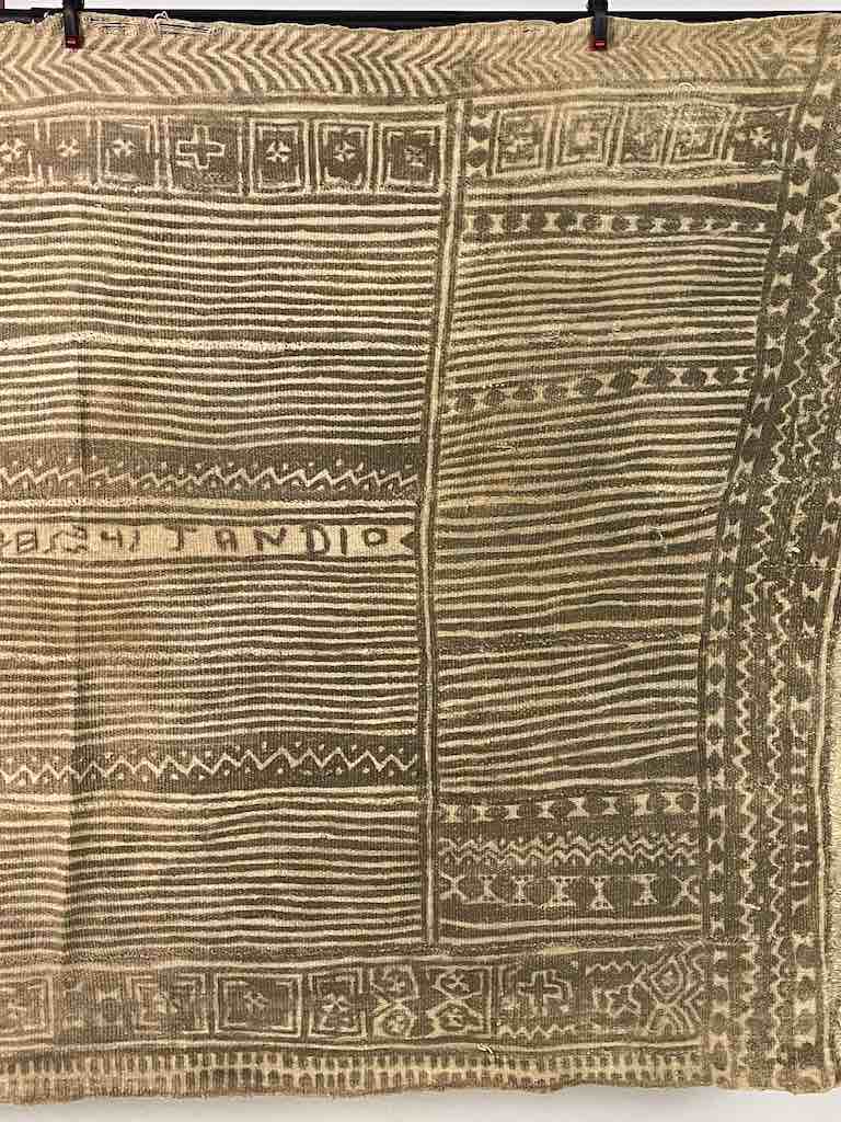 Vintage Traditional Bogolan Mudcloth Mali African Textile | 51 x 37"Heart