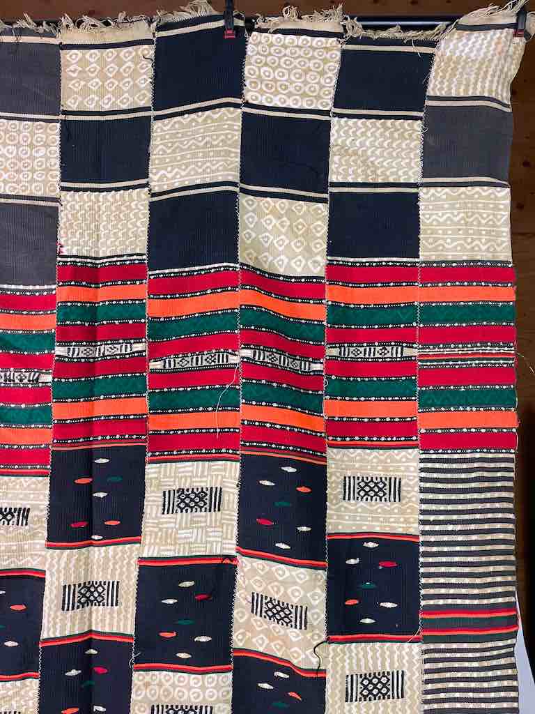 XL Fulani Peulh African Colorful Mudcloth Textile | 90 x 43"Heart