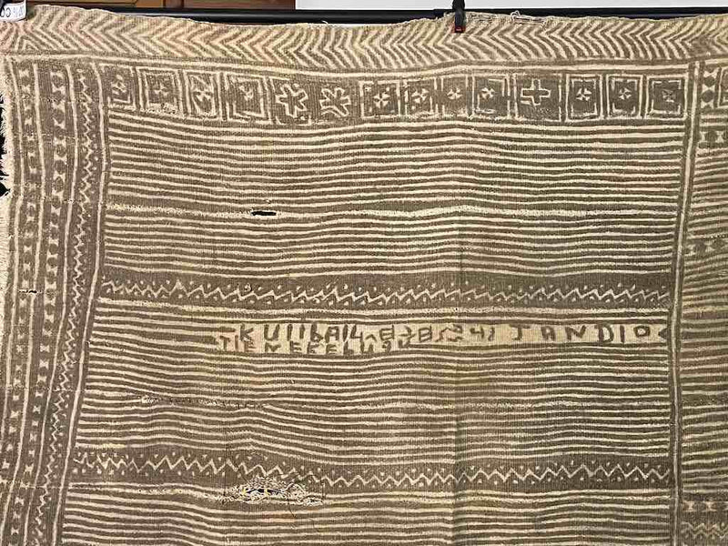 Vintage Traditional Bogolan Mudcloth Mali African Textile | 51 x 37"Heart