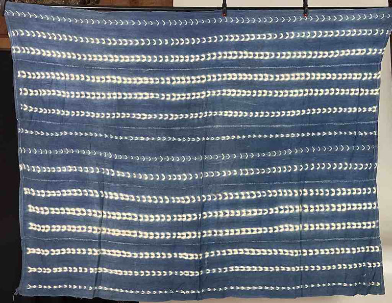 Vintage Mossi Indigo Textile "Wrapper" | 54 x 43"Heart