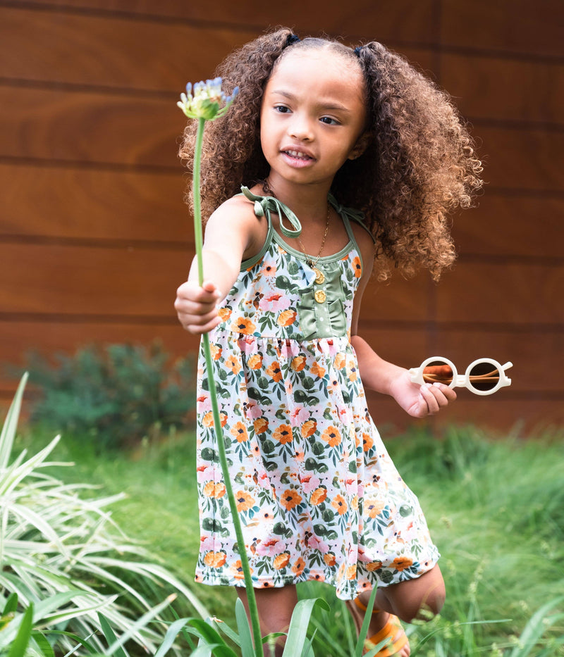 2 PC Floral summer tunic with polka dot shortsHeart