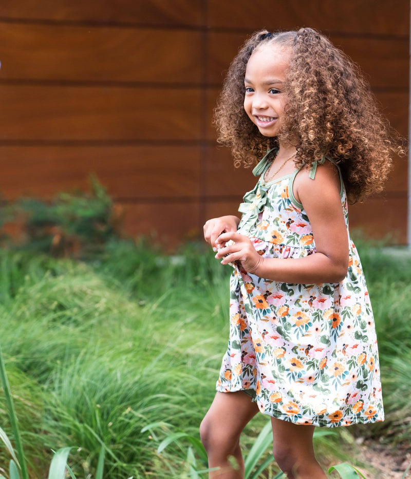 2 PC Floral summer tunic with polka dot shortsHeart