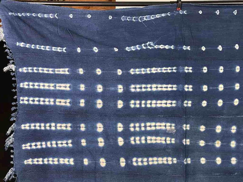 Vintage Mossi Indigo Textile "Wrapper" | 58 x 46"Heart