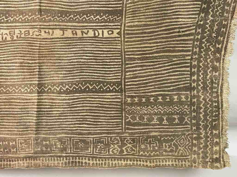 Vintage Traditional Bogolan Mudcloth Mali African Textile | 51 x 37"Heart