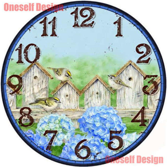 new 5d diamond embroidery full clock house picture of rhinestones diy diamond painting full clock decoration home wall sticker