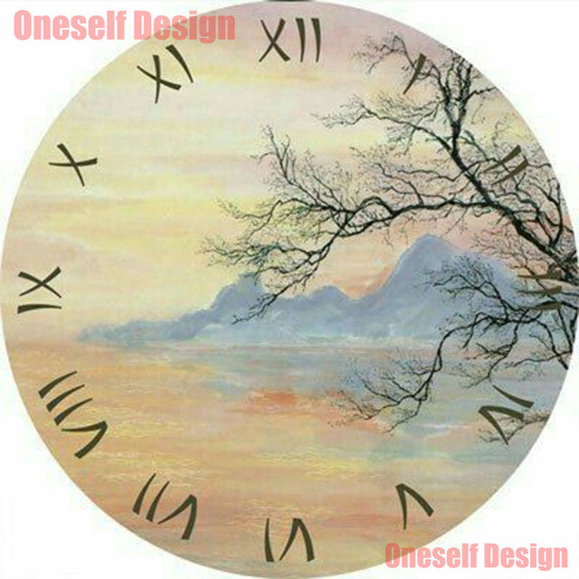 new 5d diamond embroidery full clock house picture of rhinestones diy diamond painting full clock decoration home wall sticker