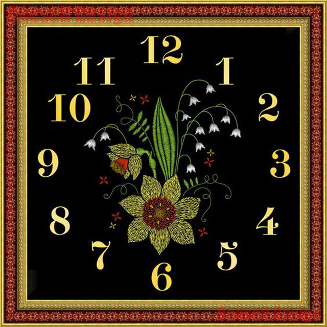 new 5d diamond embroidery full clock house picture of rhinestones diy diamond painting full clock decoration home wall sticker