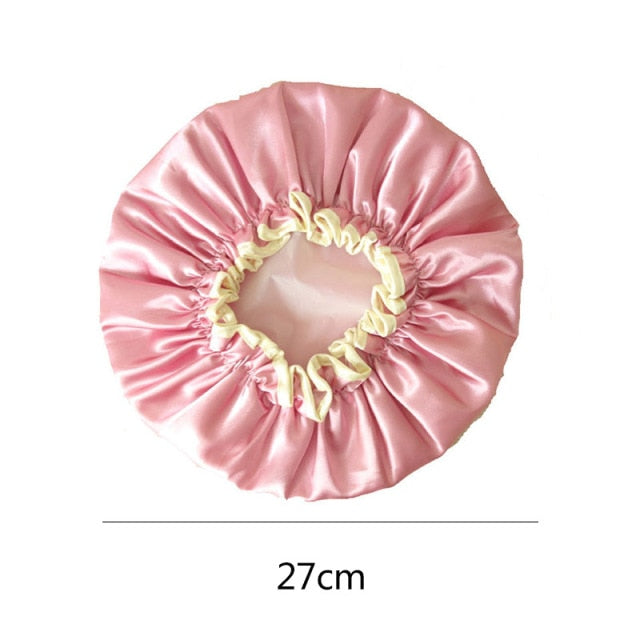 Thick 1Pcs Waterproof Bath Hat Double Layer Shower Hair Cover Women Supplies Shower Cap Bathroom Accessories