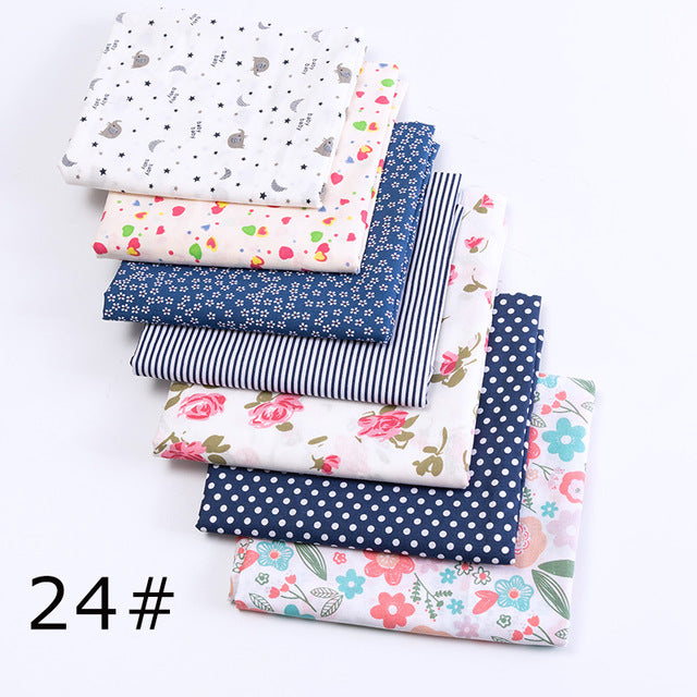 24*25Cm Or 10*10Cm Cotton Fabric Printed Cloth Sewing Quilting Fabrics For Patchwork Needlework DIY Handmade Accessories T7866